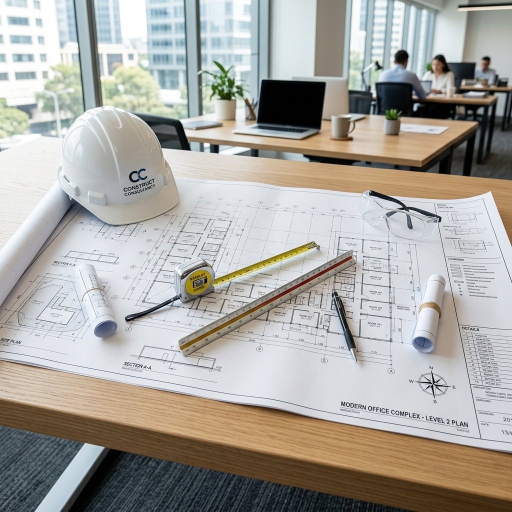 Construction blueprints and planning